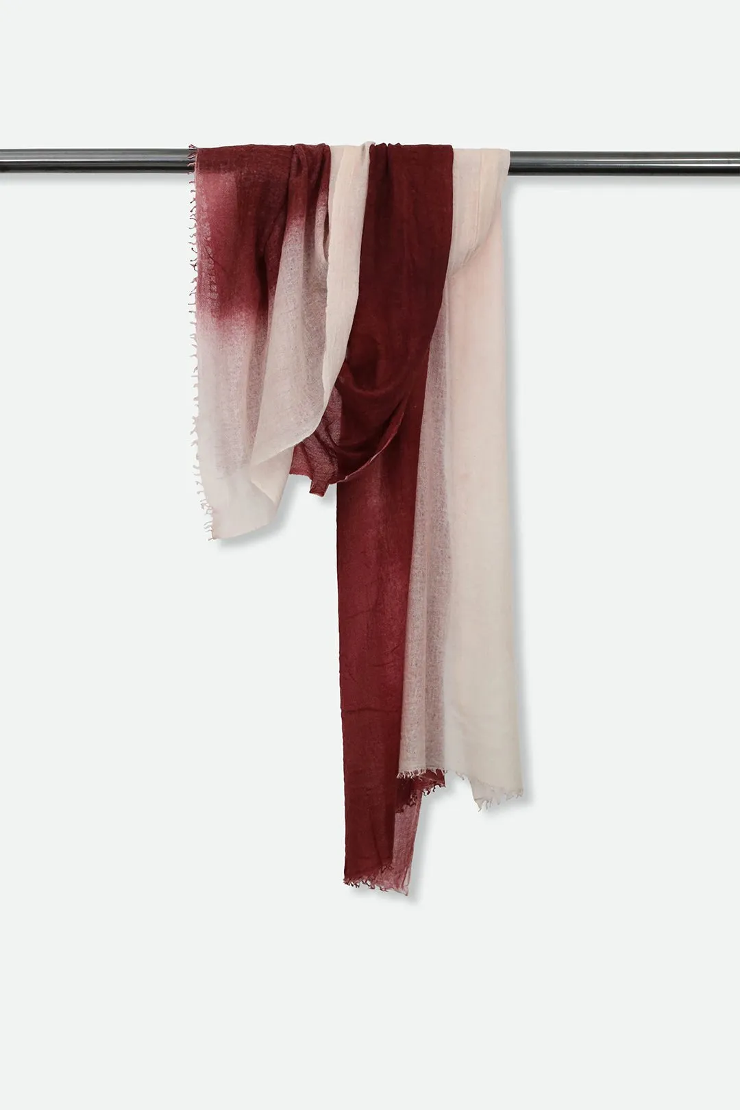 BORDEAUX SCARF IN HAND DYED CASHMERE