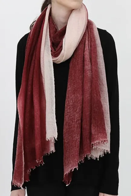 BORDEAUX SCARF IN HAND DYED CASHMERE