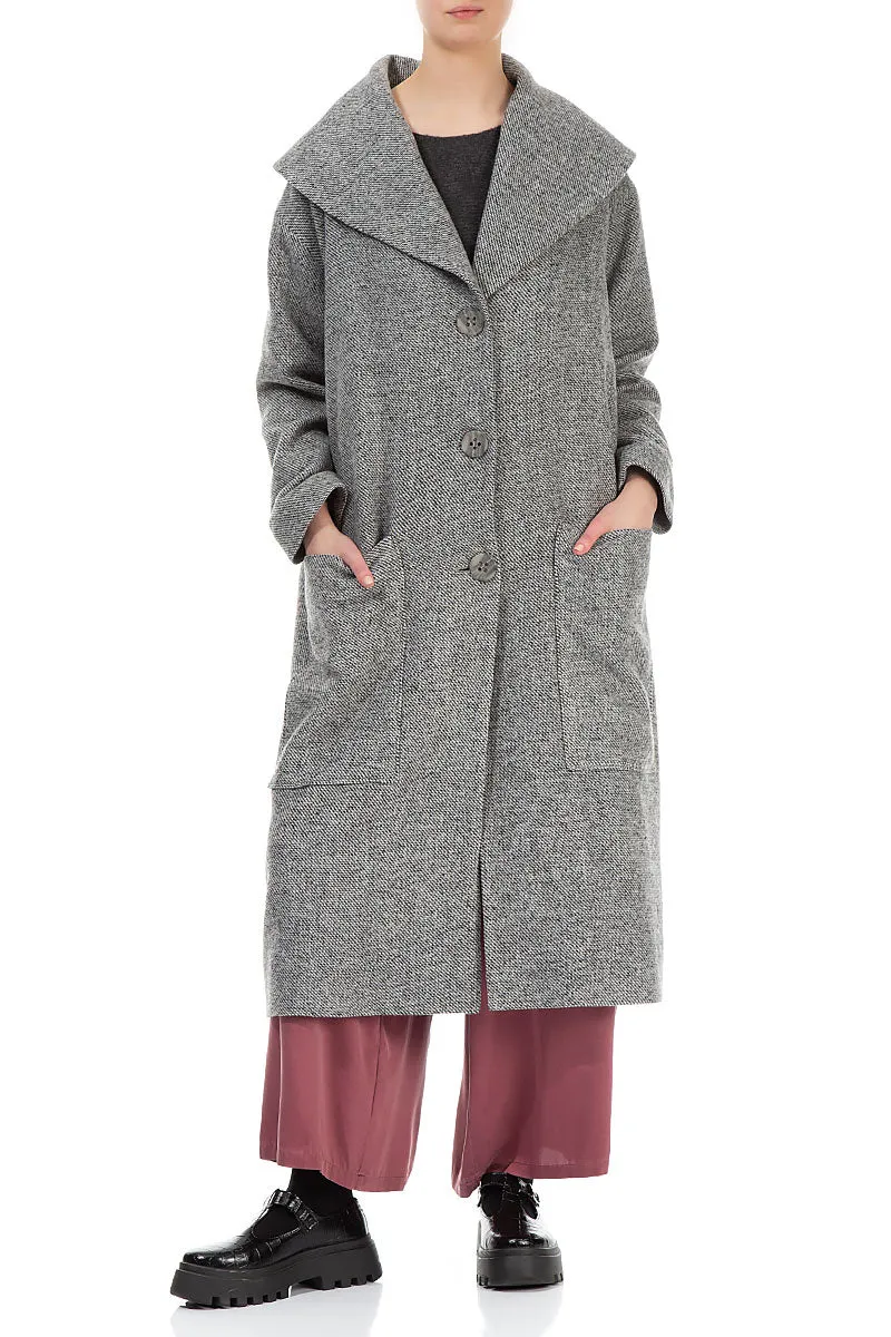 Collar Grey Wool Coat