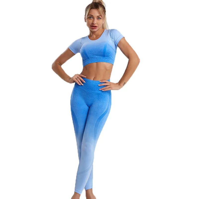 Comfortable Soft Gradient Color Yoga Set