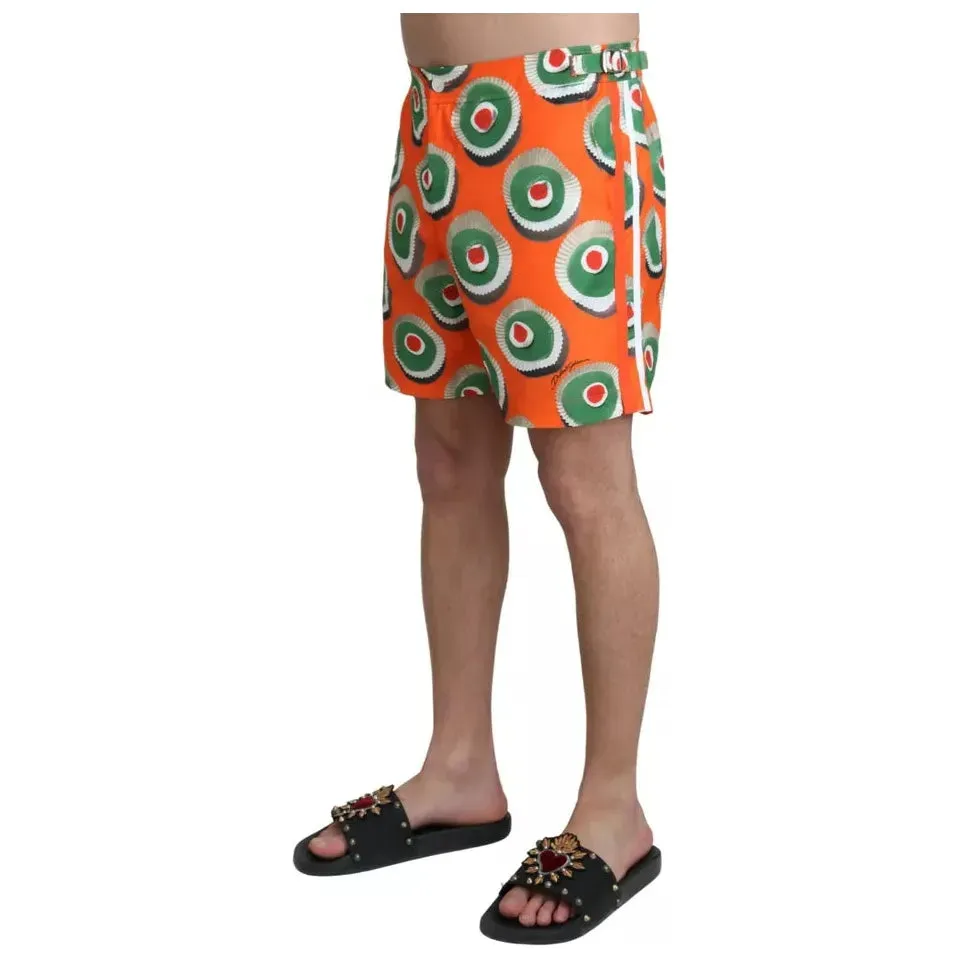 Dolce & Gabbana Orange Cupcake Beachwear Shorts Swimwear