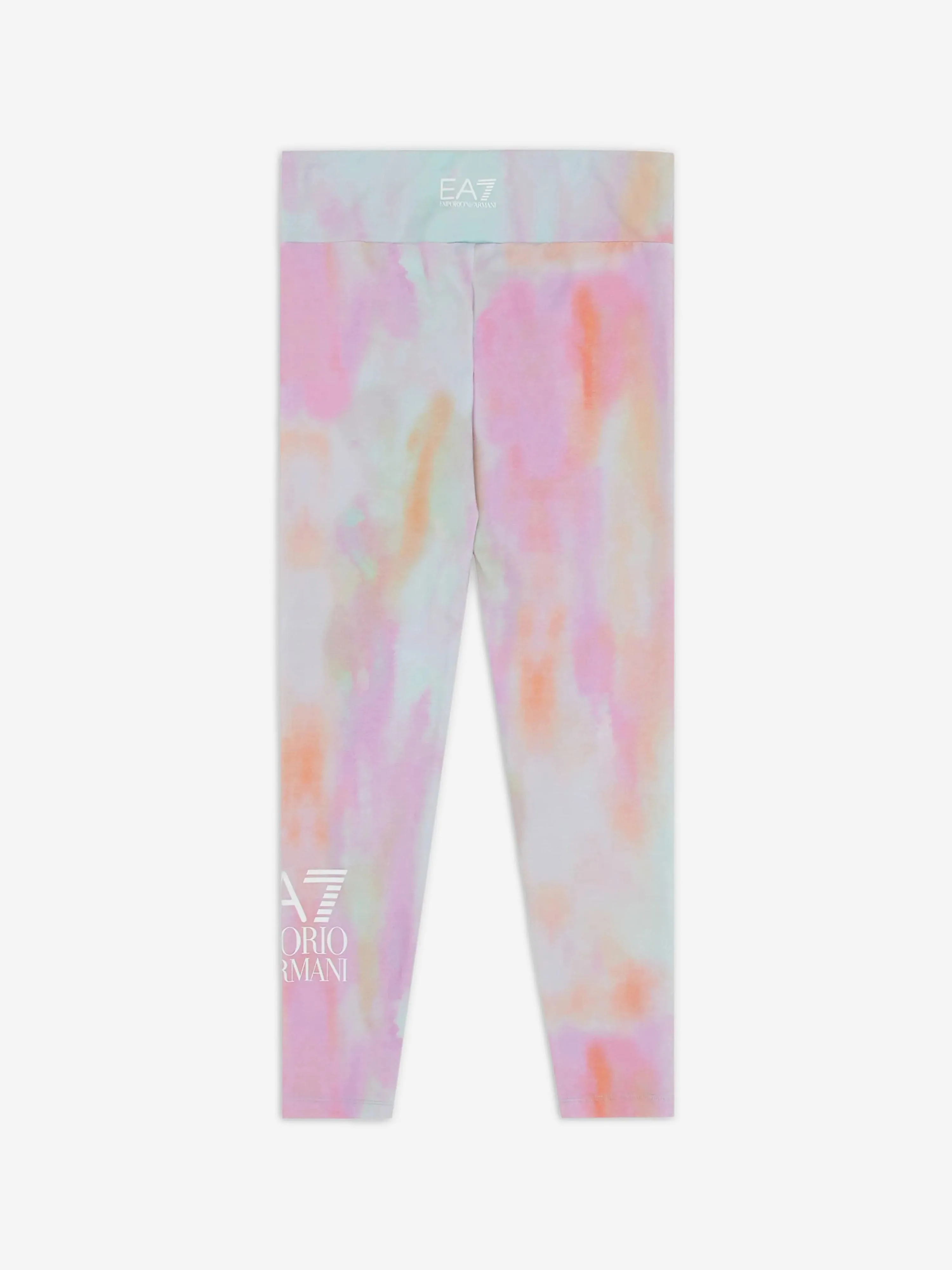 EA7 Emporio Armani Girls Tie Dye Leggings in Multicolour