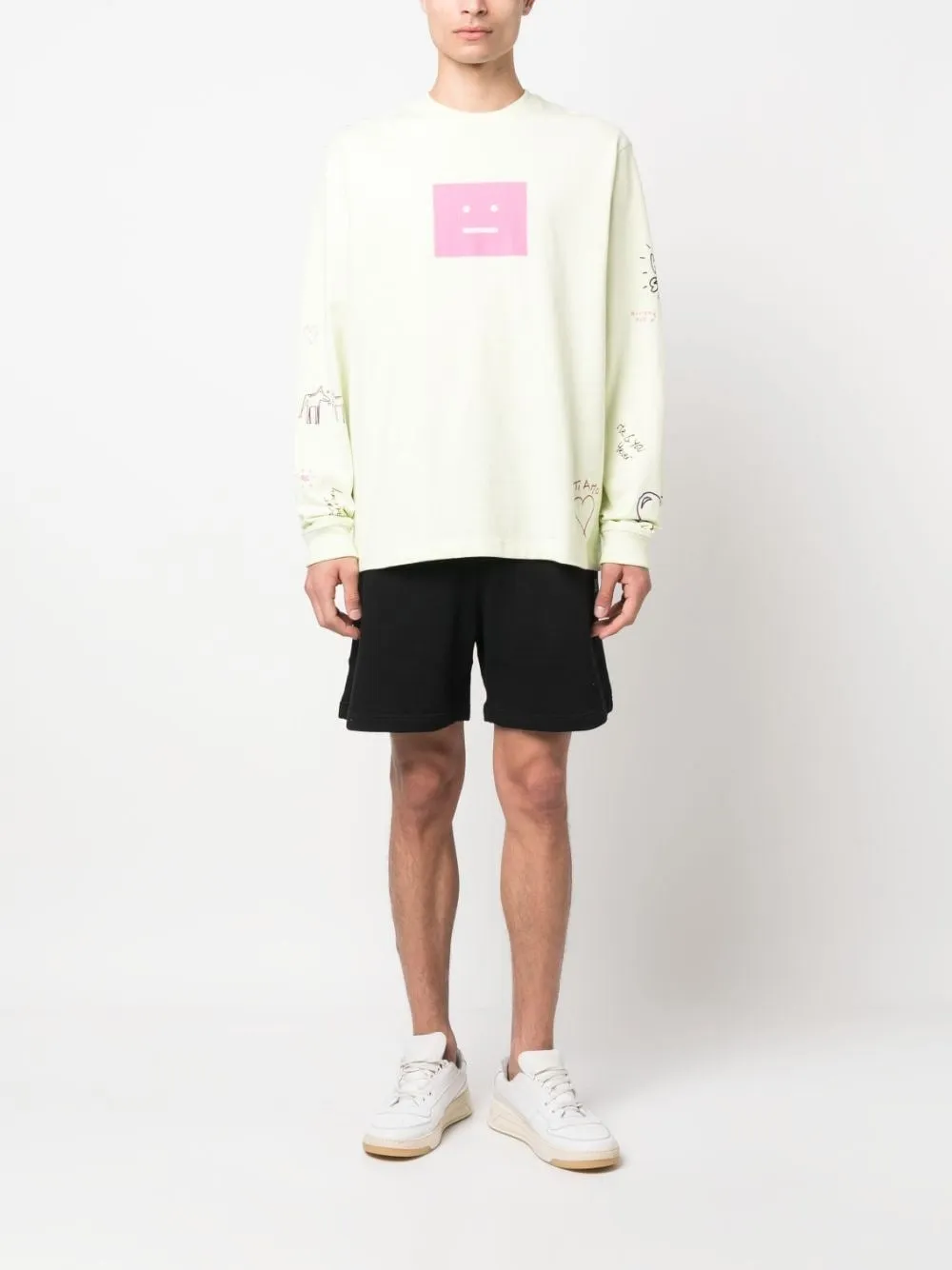 FACE LOGO-PRINT CREW-NECK SWEATSHIRT