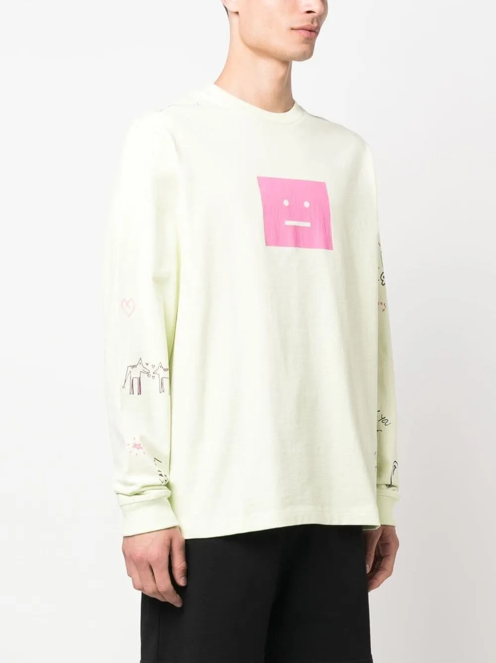 FACE LOGO-PRINT CREW-NECK SWEATSHIRT