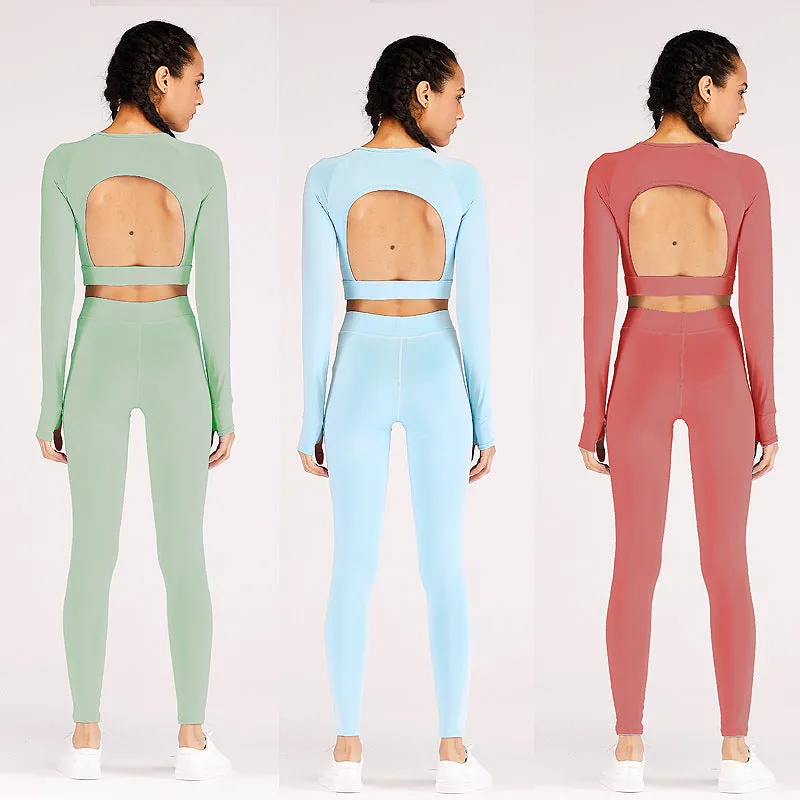 Fall Long Sleeve Workout Clothes Yoga Suit