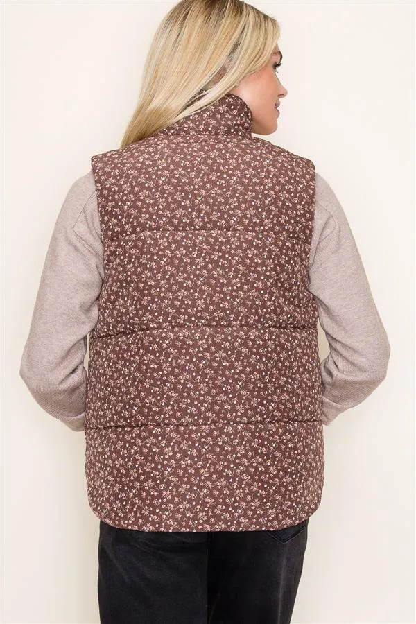 Floral Puffer Vests - 2 Colors! - FINAL SALE