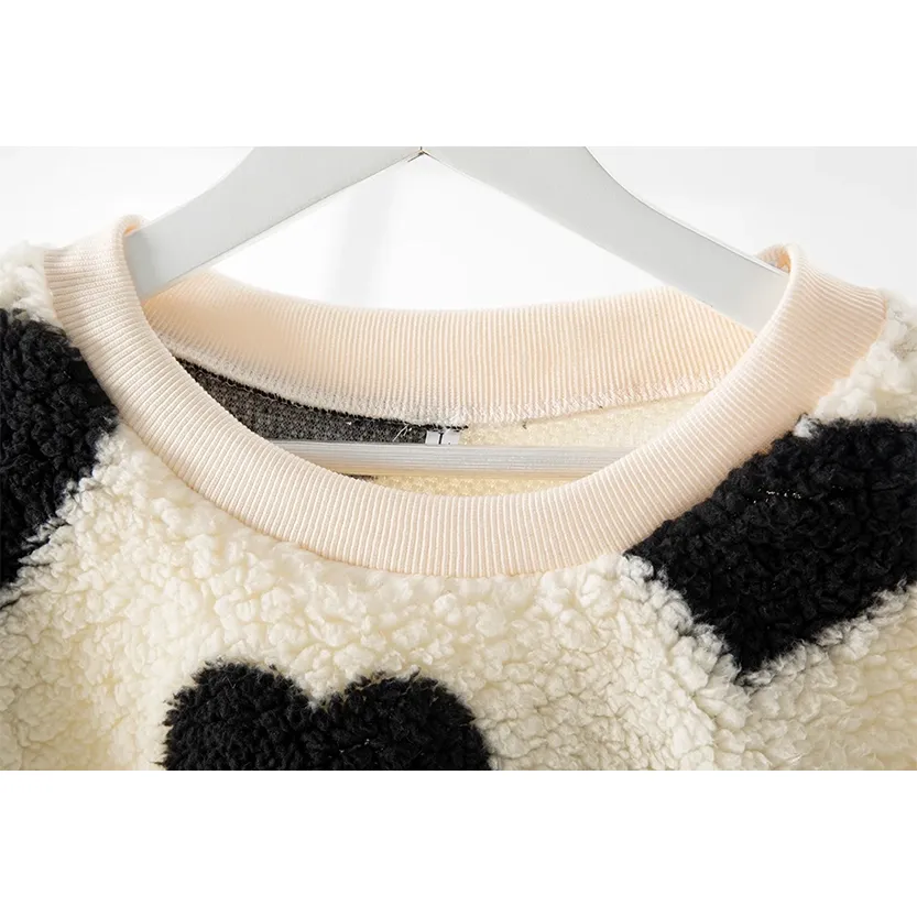 Funki Buys | Sweaters | Women's Plush  Fuzzy Heart Pullover