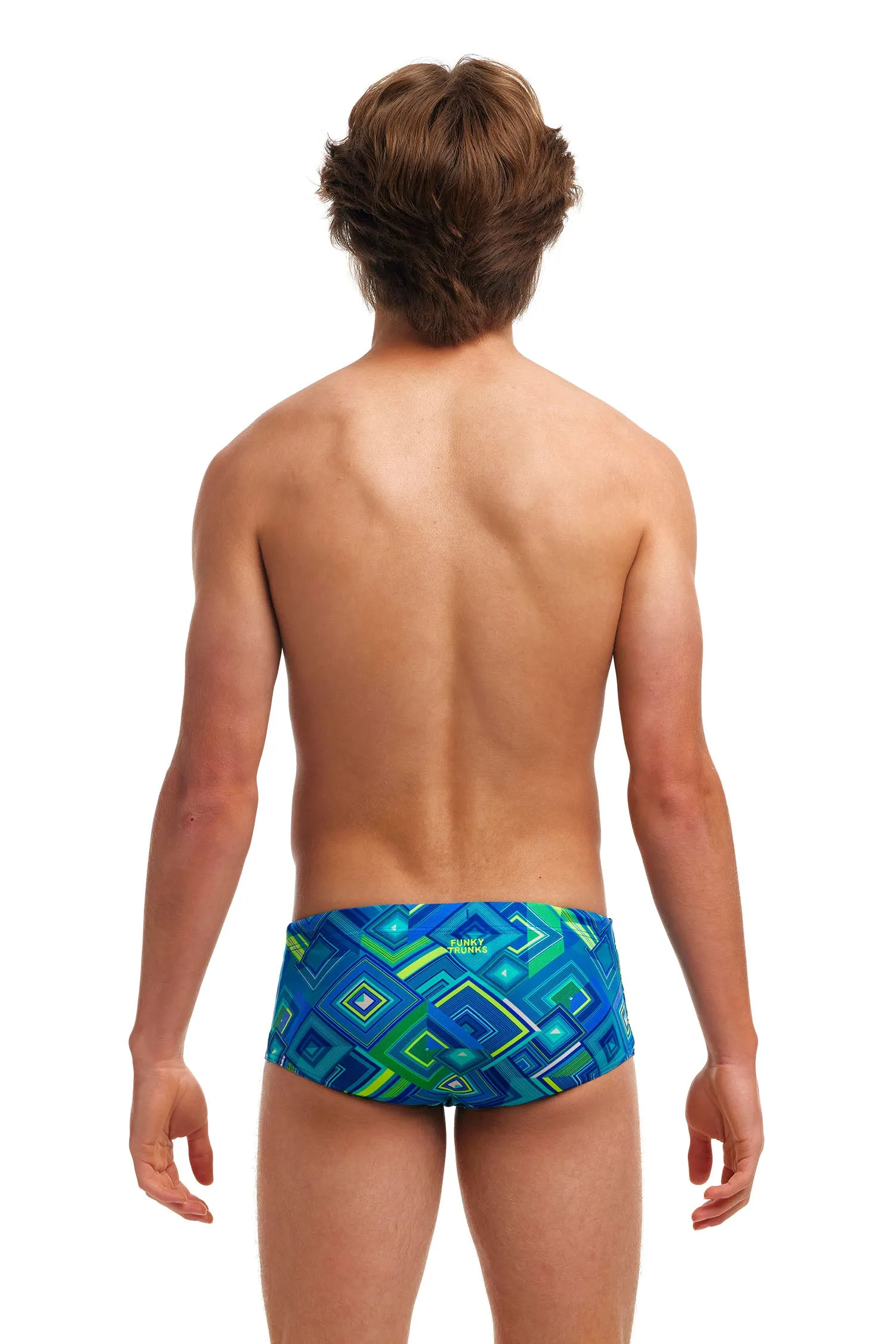 Funky Trunks Boy's Help Me Rhombus Sidewinder Trunks