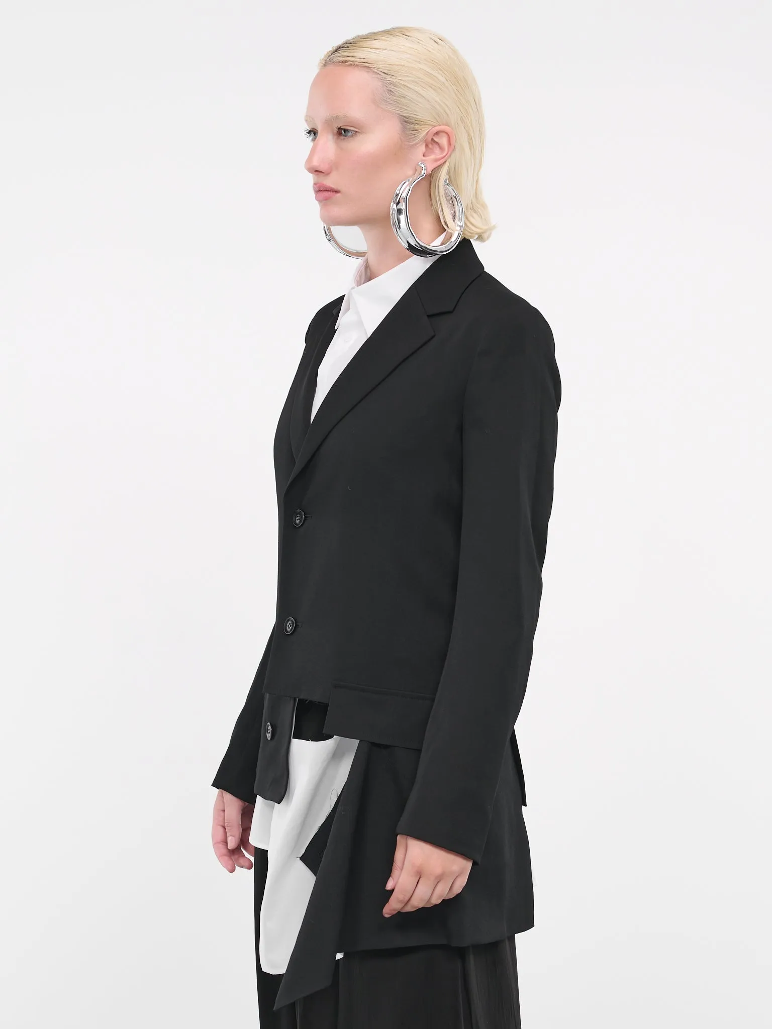 Gabardine Slit Suit Jacket (YJ-J11-100-BLACK)