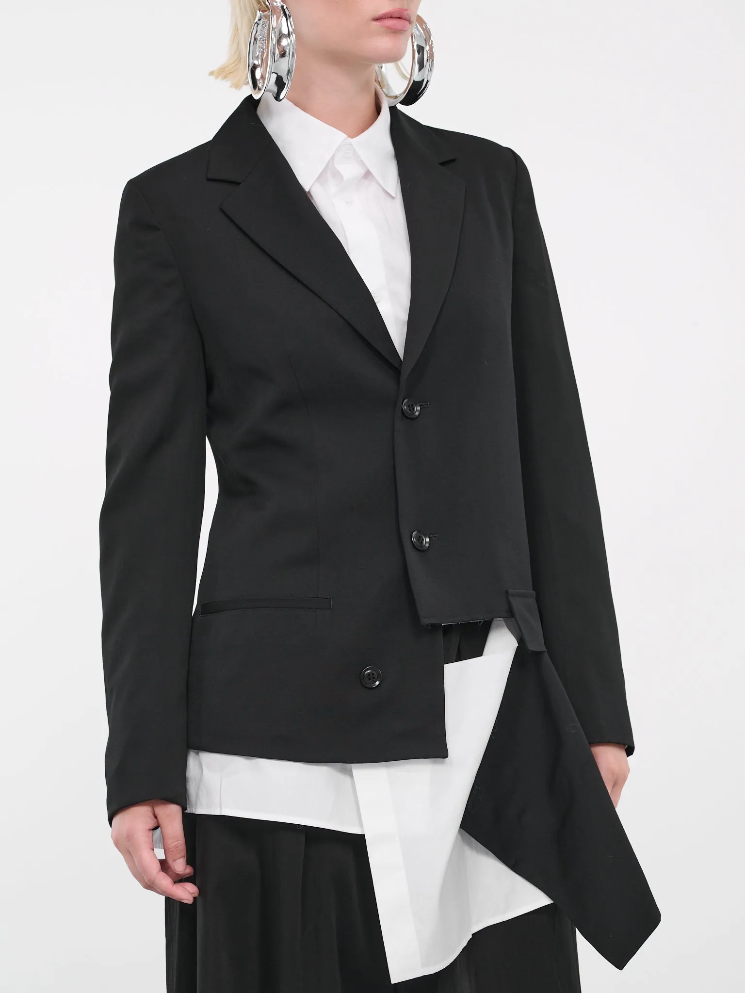 Gabardine Slit Suit Jacket (YJ-J11-100-BLACK)