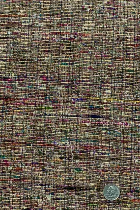 Gold/Multicolor Metallic Silk Tweed 80 Fabric