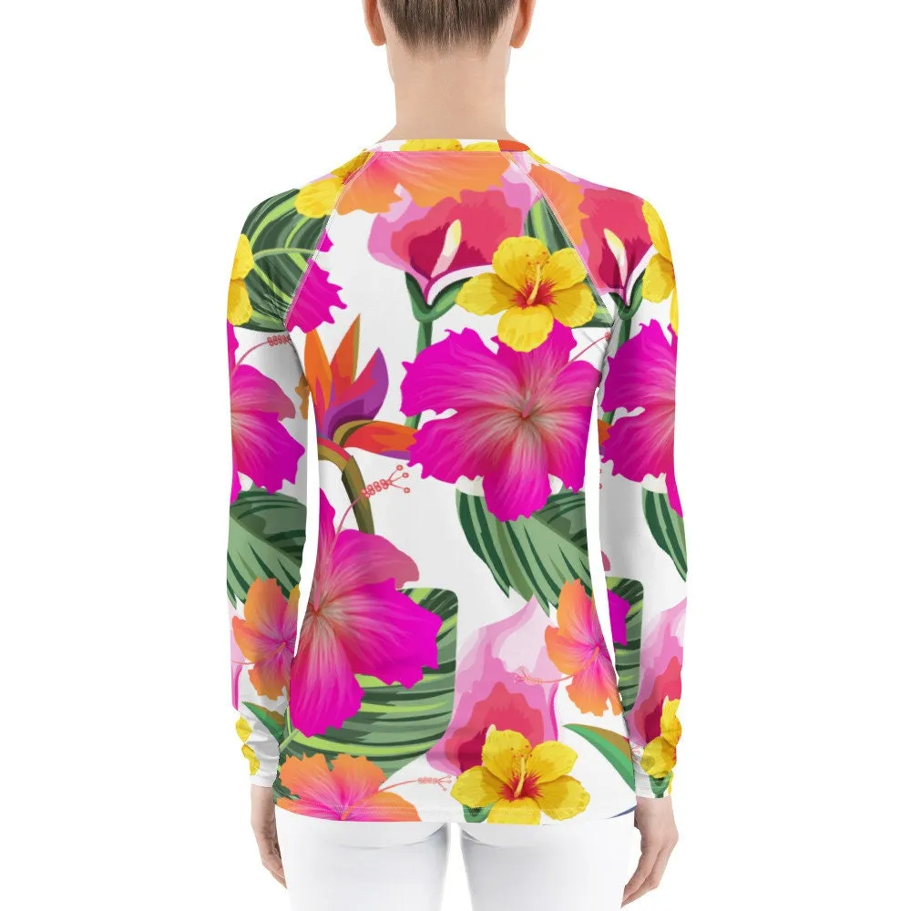 Hibiscus Paradise Floral Women's Rash Guard