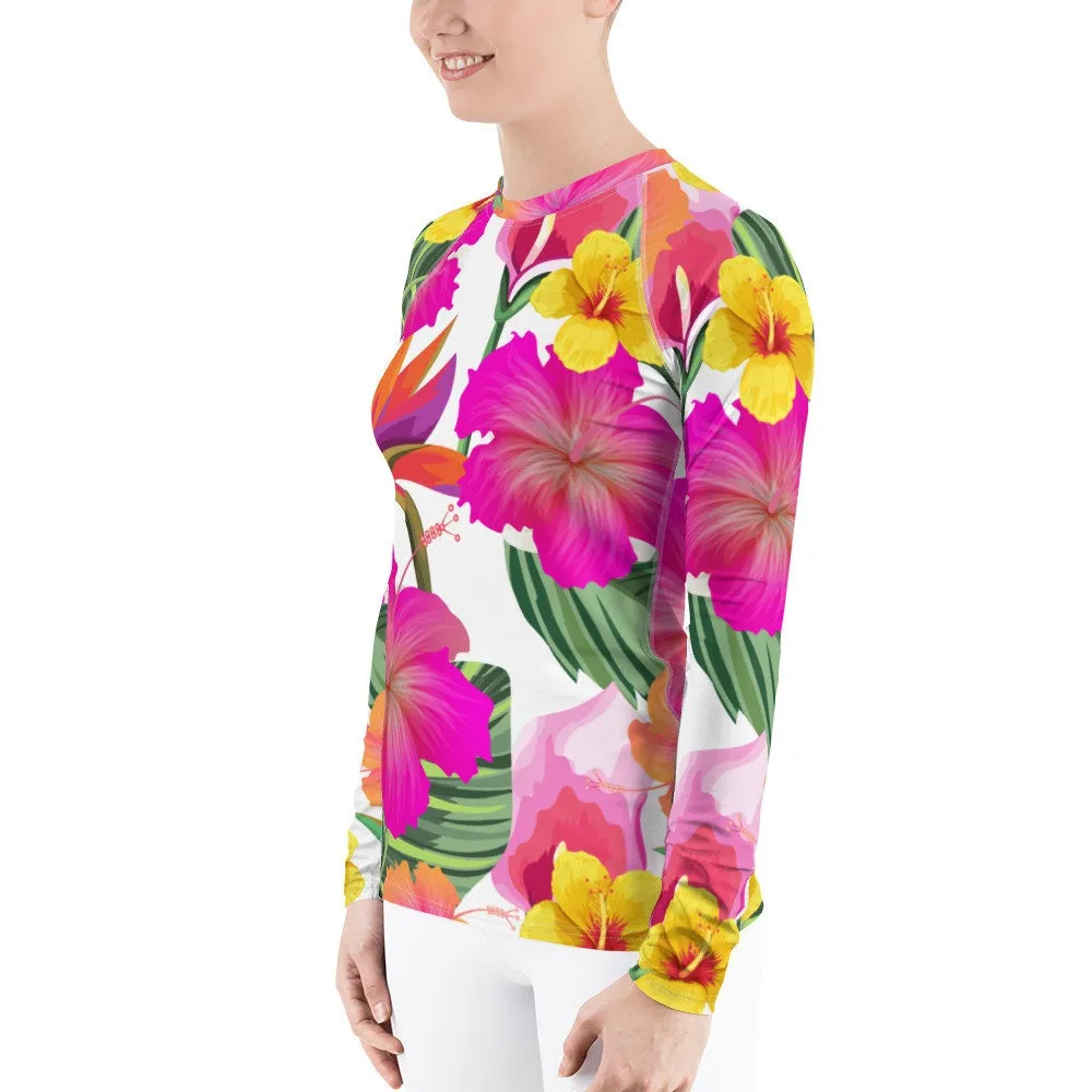 Hibiscus Paradise Floral Women's Rash Guard