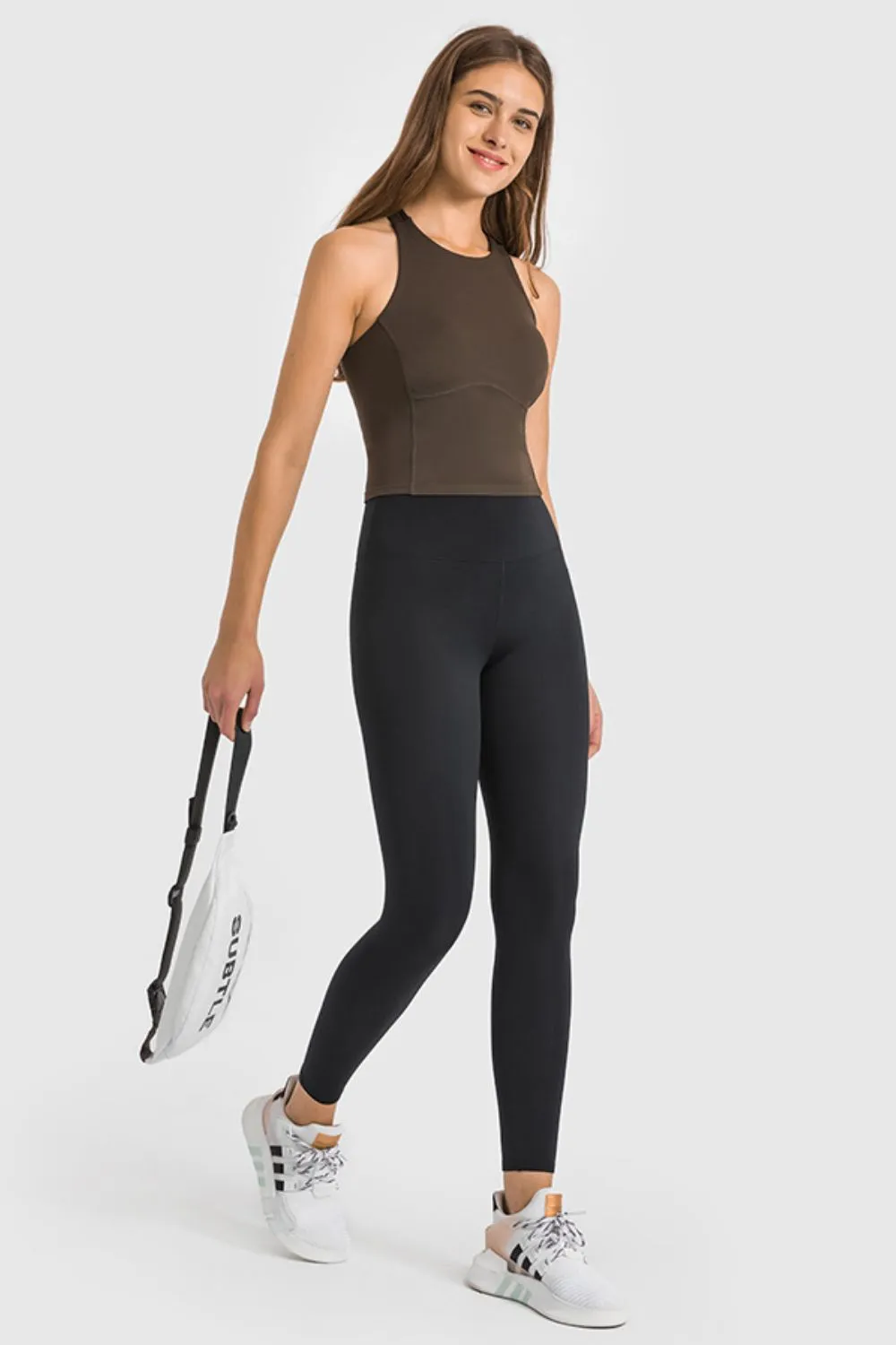 High Waist Ankle-Length Yoga Leggings (TBL) T