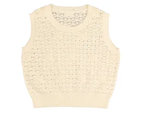 HKN543-TEXTURED VEST-Cream