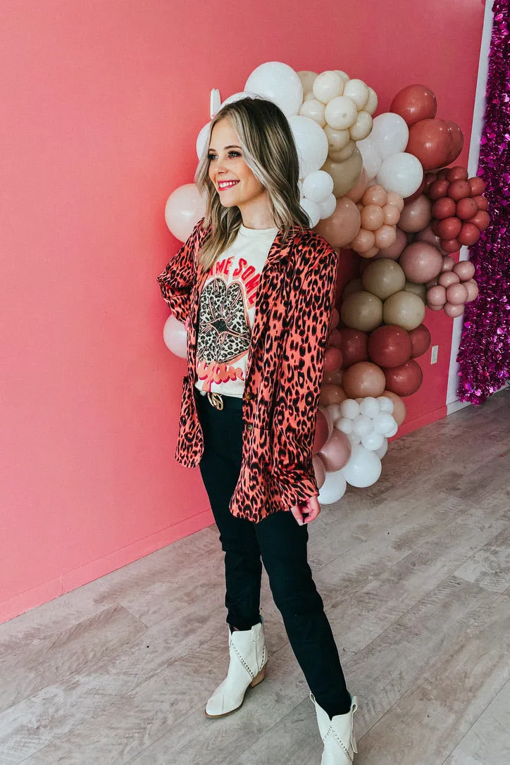 It's A Date Satin Leopard Blazer | FINAL SALE