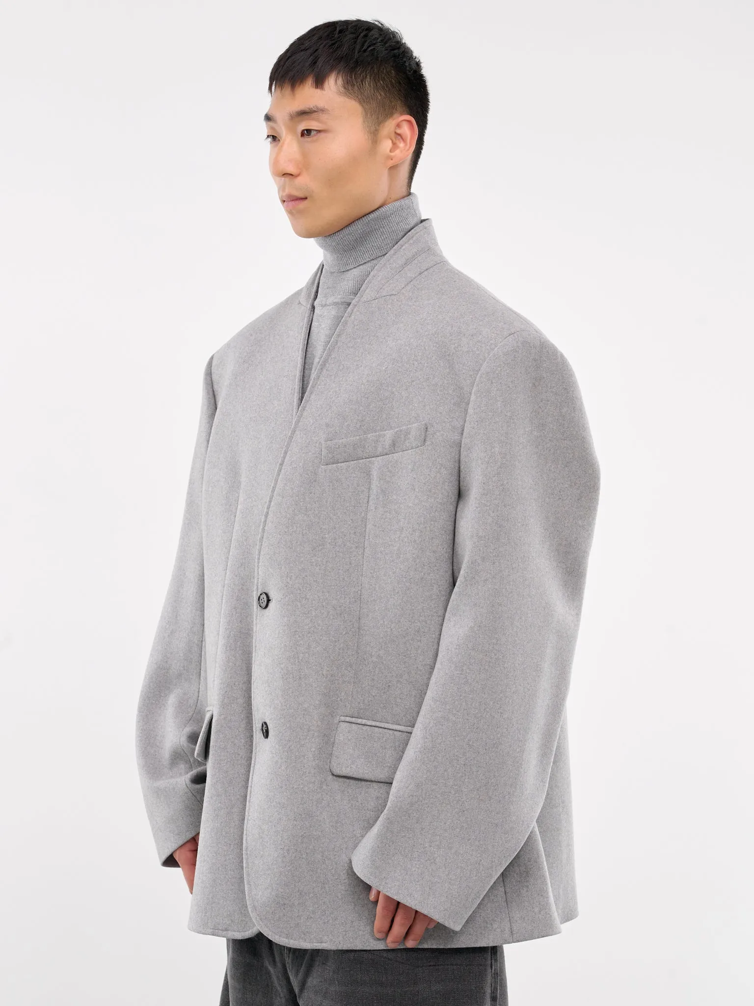 Lapelless Blazer (HMMZ15011A-HZ137X-LIGHT-GREY)