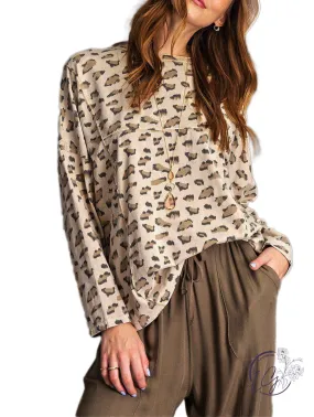 Leopard Printed Garment Dye Loose Fit