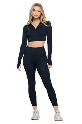 Long Sleeve Activewear Set Top And Leggings