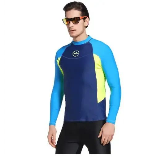 Long sleeve men rash guards swimwear shirt