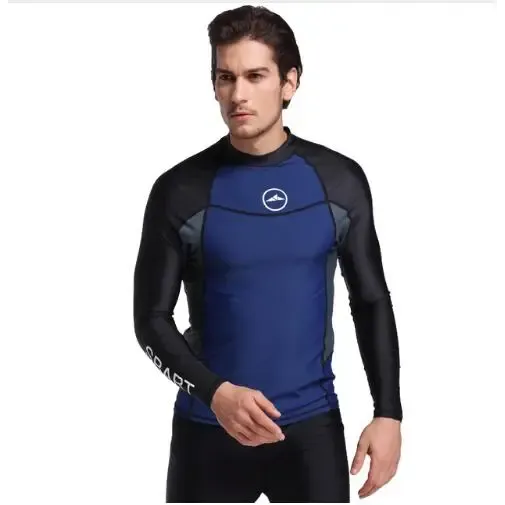 Long sleeve men rash guards swimwear shirt