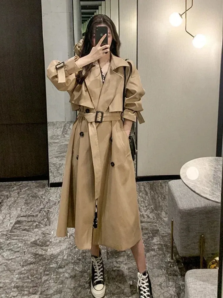 Loose Over Knee British Style Long Coats