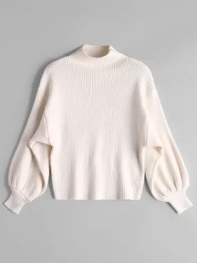 Mock Neck Long Sleeve Woman Bottom Sweater 6696