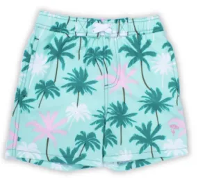 Shade Critters Infant & Youth Boys Mint Palm Tree Swim Trunks