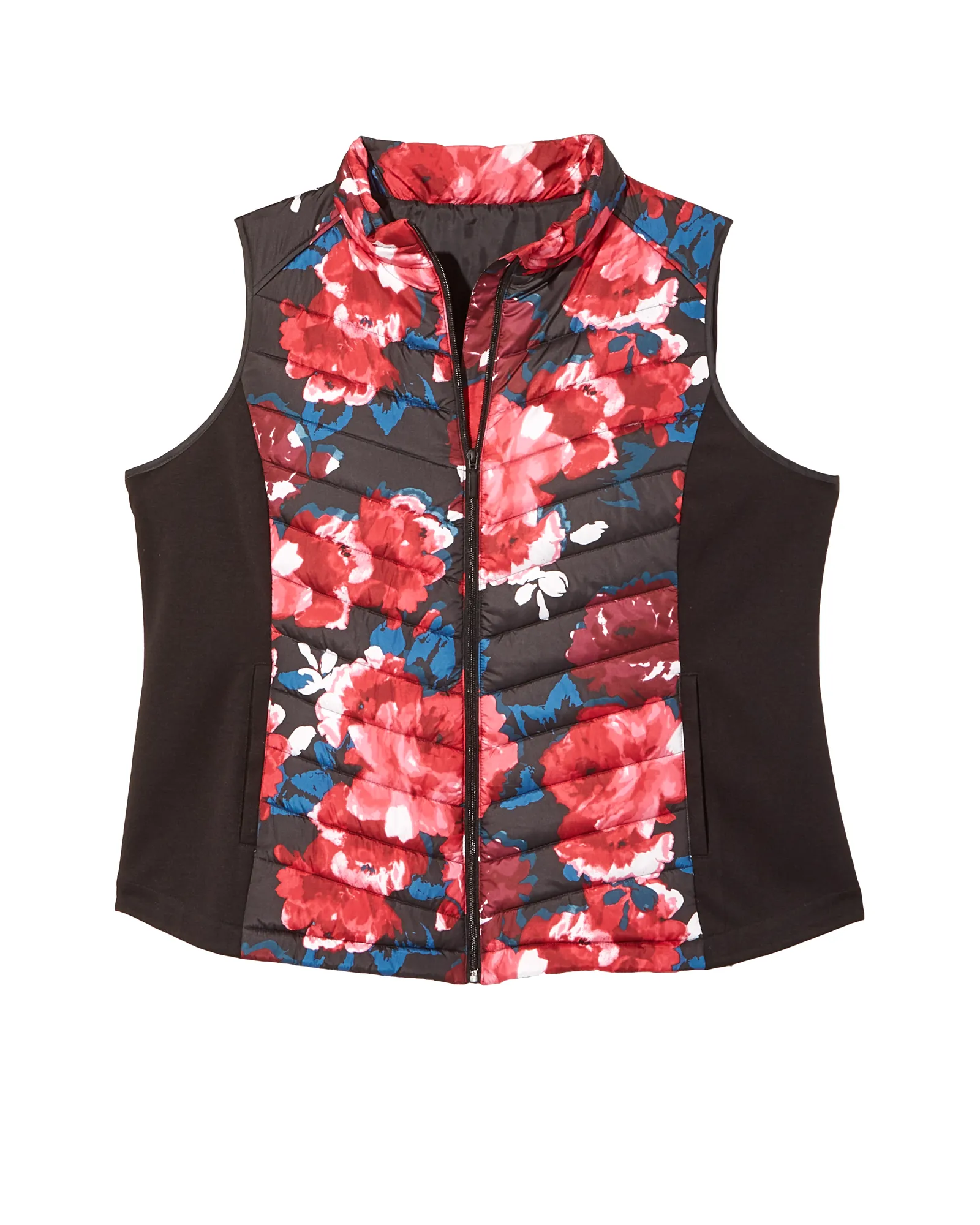 Sierra Puffer Vest | Black / Red