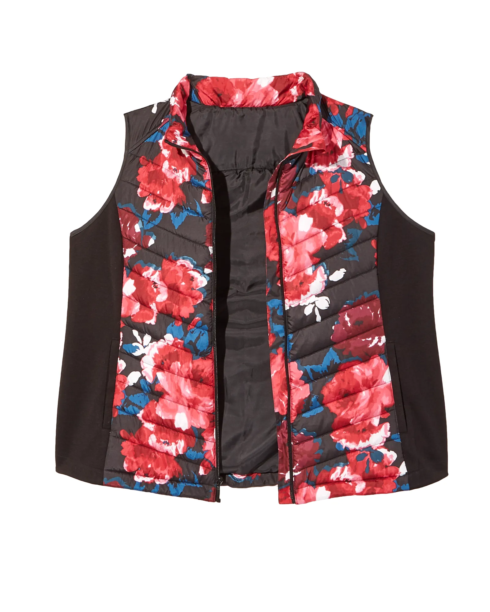 Sierra Puffer Vest | Black / Red