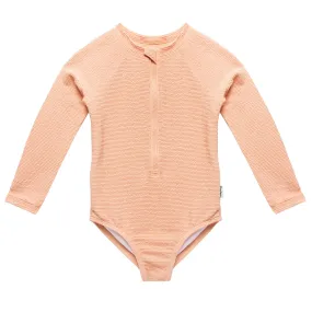 Toddler Girls UPF 50  Peach Rash Guard