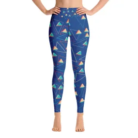 Triangular Candied Blue Yoga Leggings