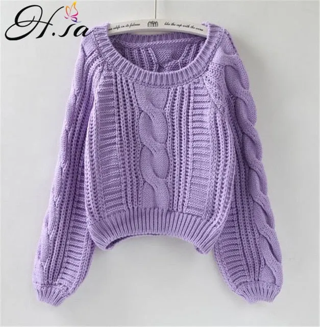 Women Pull Sweaters Chic Short Sweater