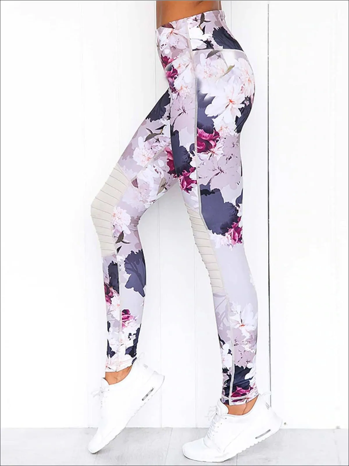 Women's Quick Dry Floral Cross Front Crop To Legging Set